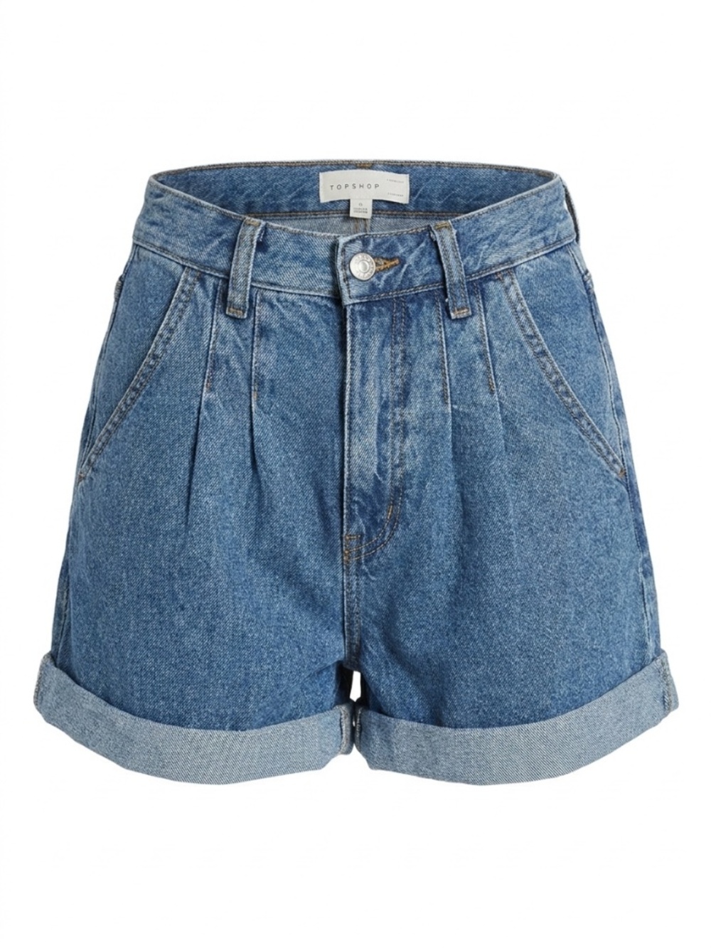 Topshop Denim Mom Short - Blue - 2